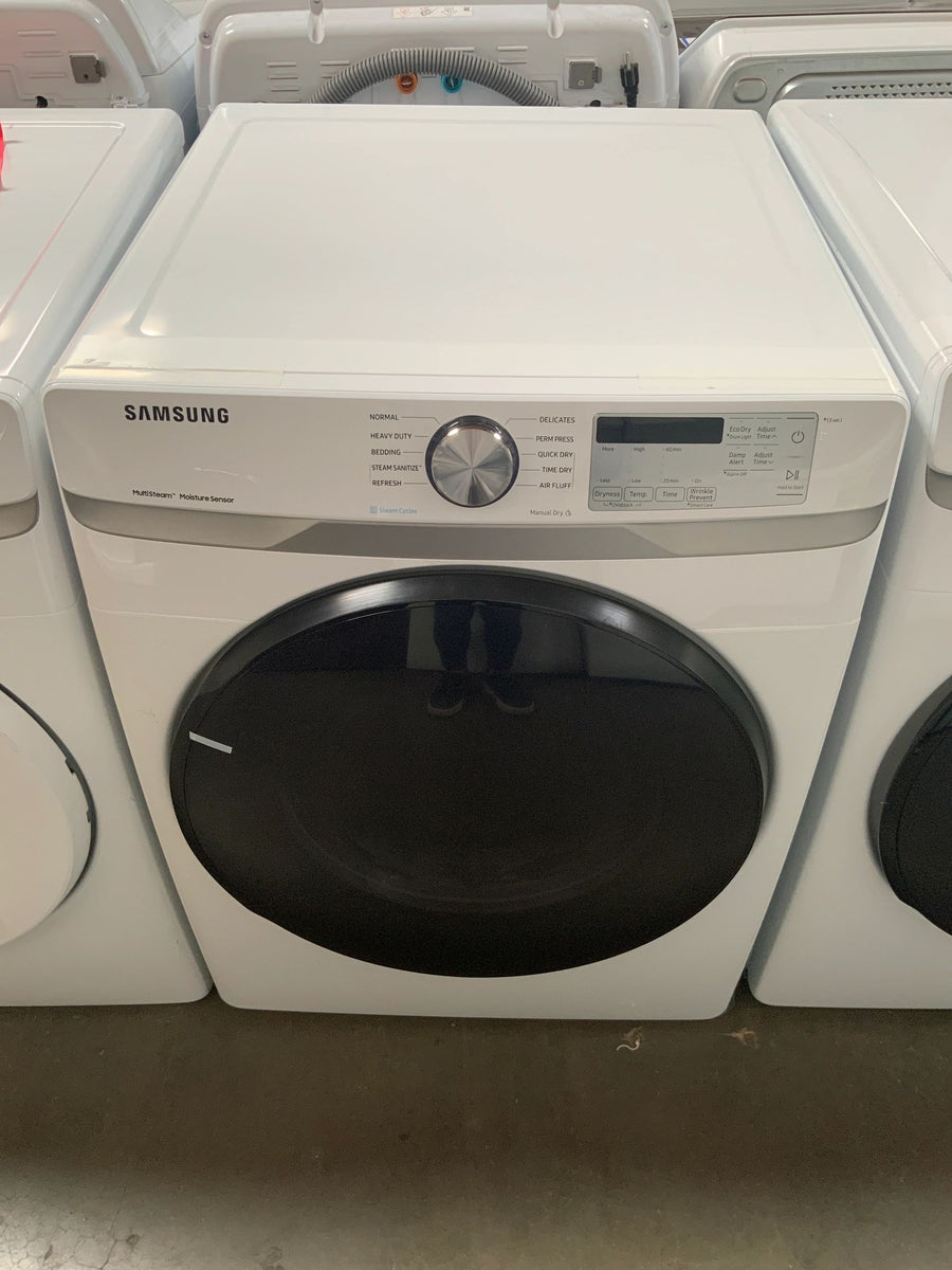 DVG50R8500W2 by Samsung - OPEN BOX 7.5 cu. ft. Smart Gas Dryer with Steam  Sanitize in White