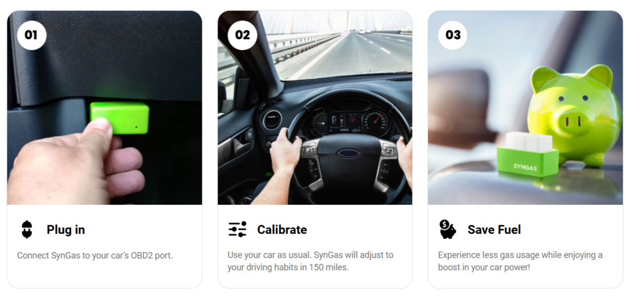 SynGas OBD Fuel Saver Uses